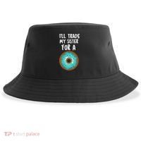 Funny Donut I'll Trade My Sister For A Donut Sustainable Bucket Hat thumb 0