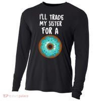 Funny Donut I'll Trade My Sister For A Donut Cooling Performance Long Sleeve Crew thumb 0