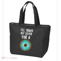 Funny Donut I'll Trade My Sister For A Donut Tote Bag thumb 3