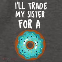 Funny Donut I'll Trade My Sister For A Donut Vector Backpack thumb 2