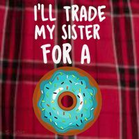 Funny Donut I'll Trade My Sister For A Donut Men's Flannel Plaid Pajama Pants thumb 2