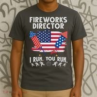 Fireworks Director I Run You Run 4th Of July Festive T-Shirt thumb 3