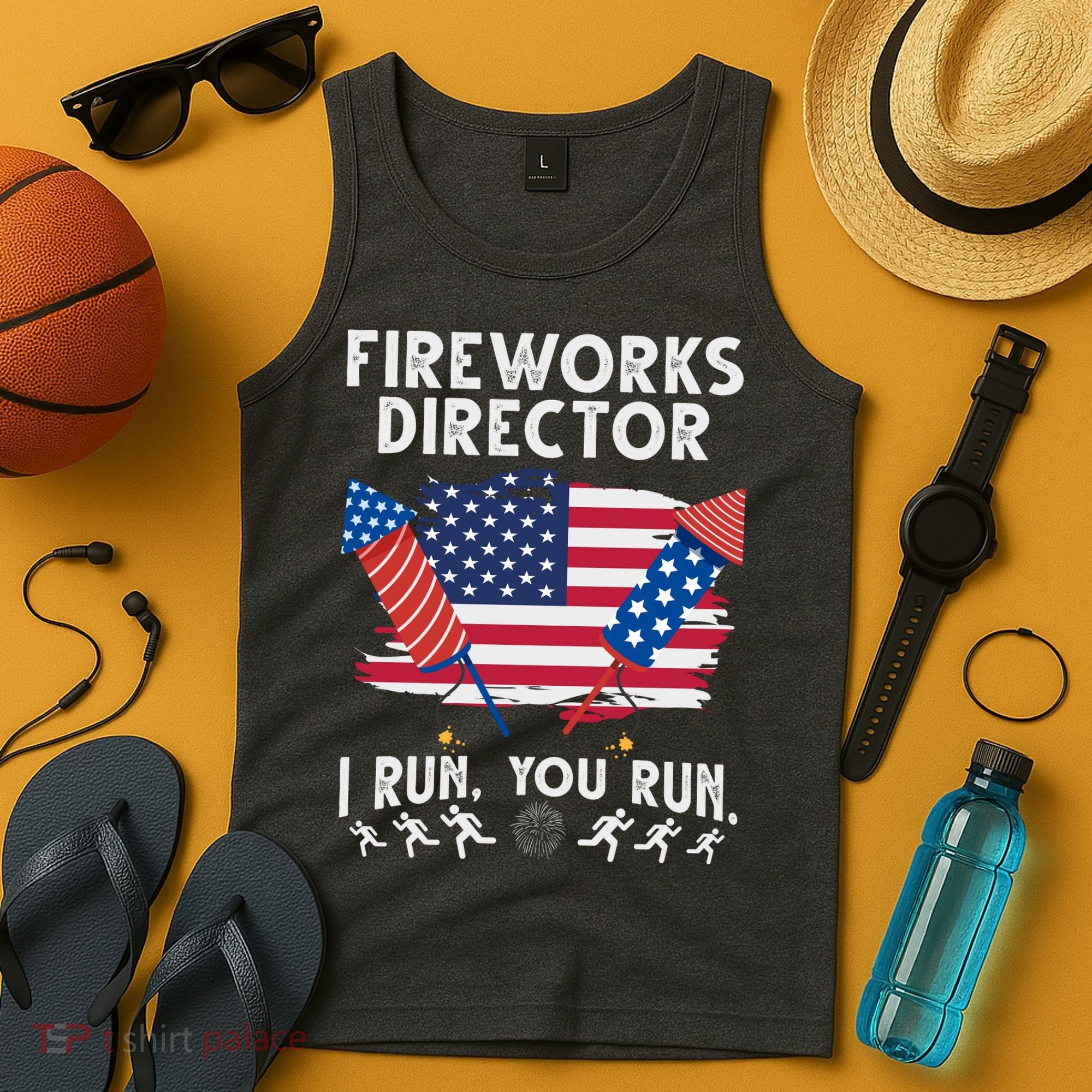 Fireworks Director I Run You Run 4th Of July Festive Tank Top