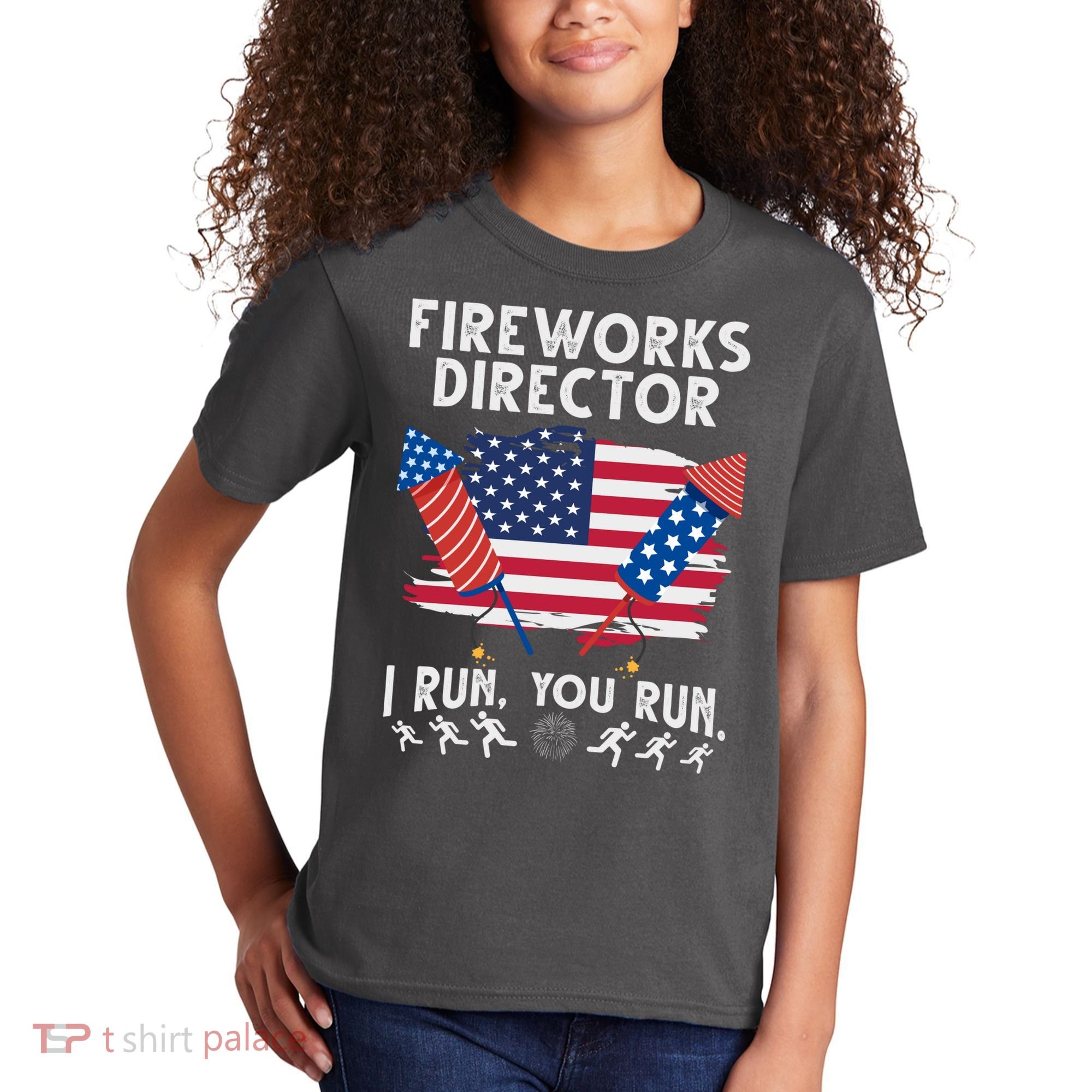 Fireworks Director I Run You Run 4th Of July Festive Kids T-Shirt