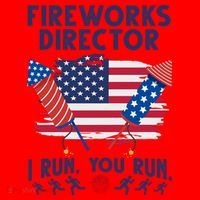 Fireworks Director I Run You Run 4th Of July Festive Santa Hat thumb 1