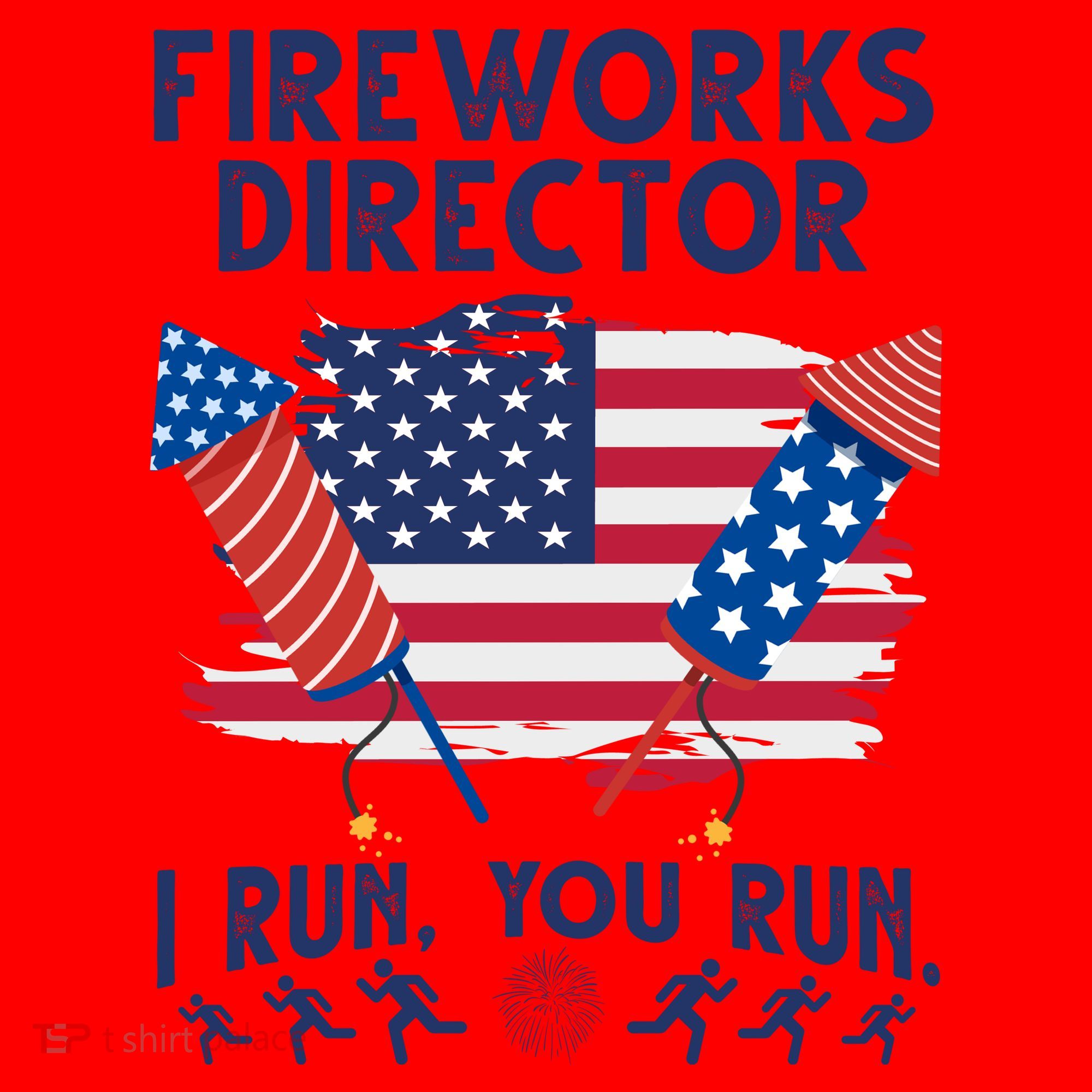 Fireworks Director I Run You Run 4th Of July Festive Santa Hat