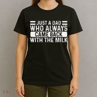 FatherS Day Just A Dad Who Always Came Back With The Milk T-Shirt thumb 4