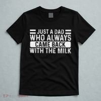 FatherS Day Just A Dad Who Always Came Back With The Milk T-Shirt thumb 5