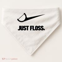 Funny Dentist Just Floss Dental Office Gift USA-Made Doggie Bandana thumb 0
