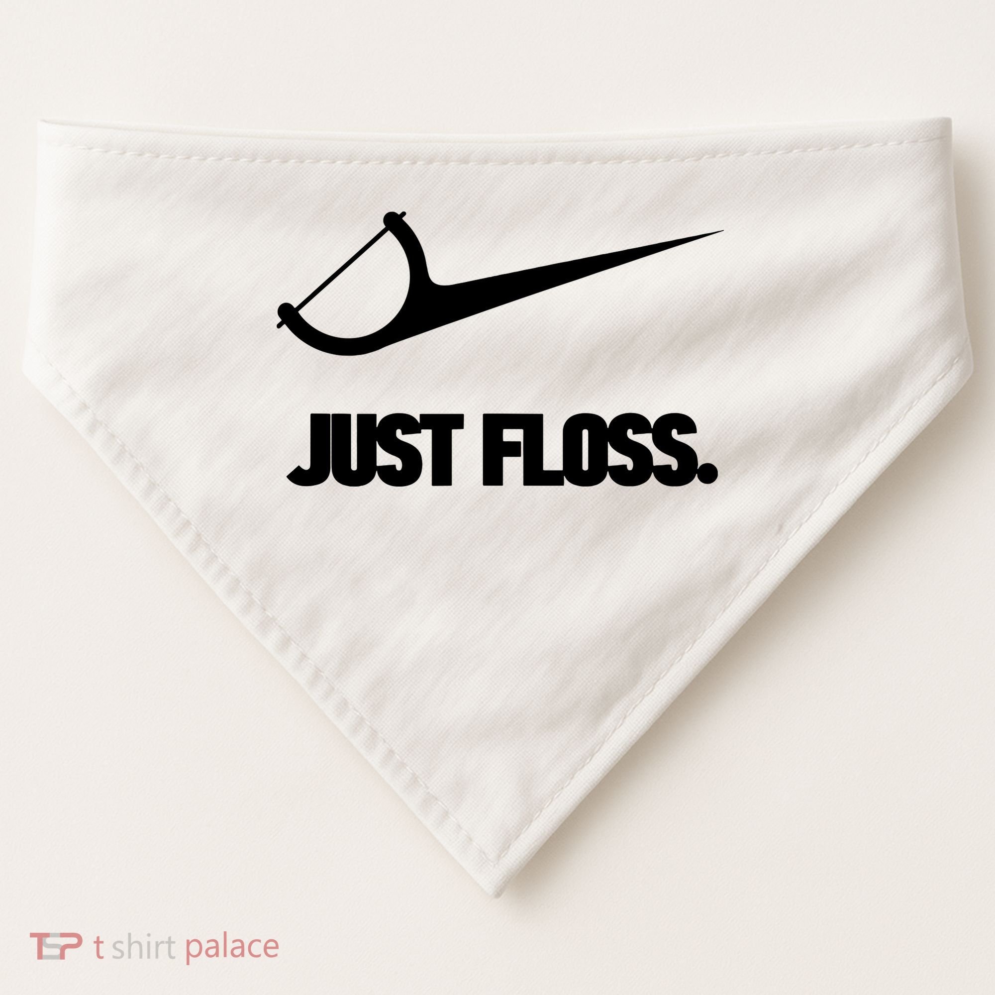 Funny Dentist Just Floss Dental Office Gift USA-Made Doggie Bandana