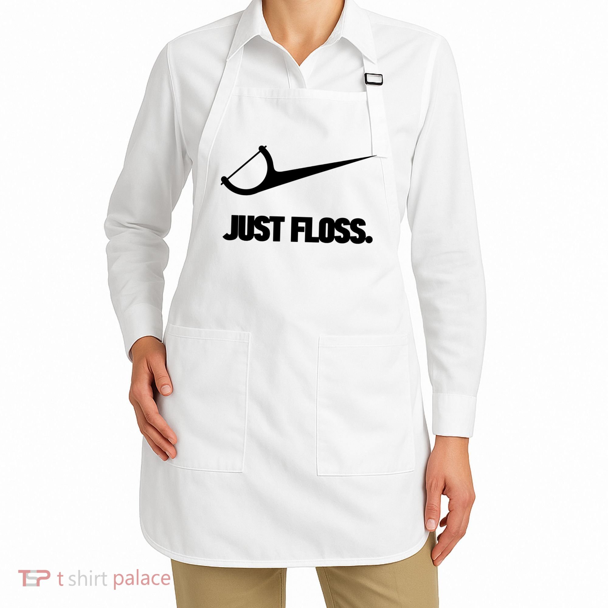 Funny Dentist Just Floss Dental Office Gift Apron