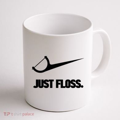 Funny Dentist Just Floss Dental Office Gift Coffee Mug back