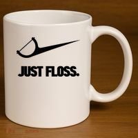 Funny Dentist Just Floss Dental Office Gift 11oz C Handle Ceramic Mug thumb 3