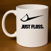 Funny Dentist Just Floss Dental Office Gift 11oz C Handle Ceramic Mug thumb 4