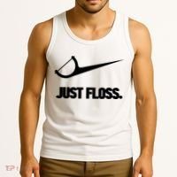 Funny Dentist Just Floss Dental Office Gift Tank Top thumb 3