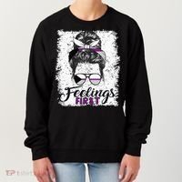 Funny Demisexual Joke Messy Bun Lady Demisexual Flag Women's Sweatshirt thumb 0