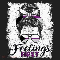 Funny Demisexual Joke Messy Bun Lady Demisexual Flag Women's Sweatshirt thumb 2
