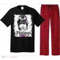 Funny Demisexual Joke Messy Bun Lady Demisexual Flag Pajama Set thumb 0