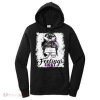 Funny Demisexual Joke Messy Bun Lady Demisexual Flag Women's Hoodie thumb 0