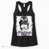 Funny Demisexual Joke Messy Bun Lady Demisexual Flag Women's Tank Top thumb 0