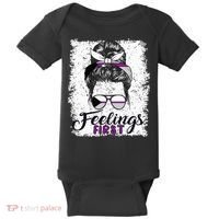 Funny Demisexual Joke Messy Bun Lady Demisexual Flag Baby Bodysuit thumb 0