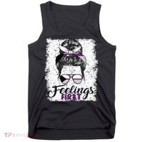 Funny Demisexual Joke Messy Bun Lady Demisexual Flag Tank Top thumb 0
