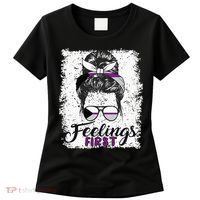 Funny Demisexual Joke Messy Bun Lady Demisexual Flag Women's T-Shirt thumb 0