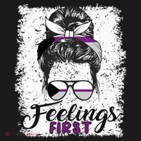 Funny Demisexual Joke Messy Bun Lady Demisexual Flag Women's T-Shirt thumb 6