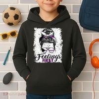 Funny Demisexual Joke Messy Bun Lady Demisexual Flag Kids Hoodie thumb 2