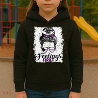 Funny Demisexual Joke Messy Bun Lady Demisexual Flag Kids Hoodie thumb 3