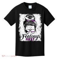 Funny Demisexual Joke Messy Bun Lady Demisexual Flag Kids T-Shirt thumb 0
