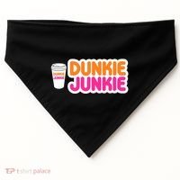 Funny Dunkie Junkie Coffee Love Funny Coffee Saying Cute Gift USA-Made Doggie Bandana thumb 0