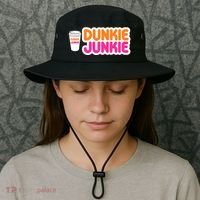 Funny Dunkie Junkie Coffee Love Funny Coffee Saying Cute Gift Bucket Hat thumb 3