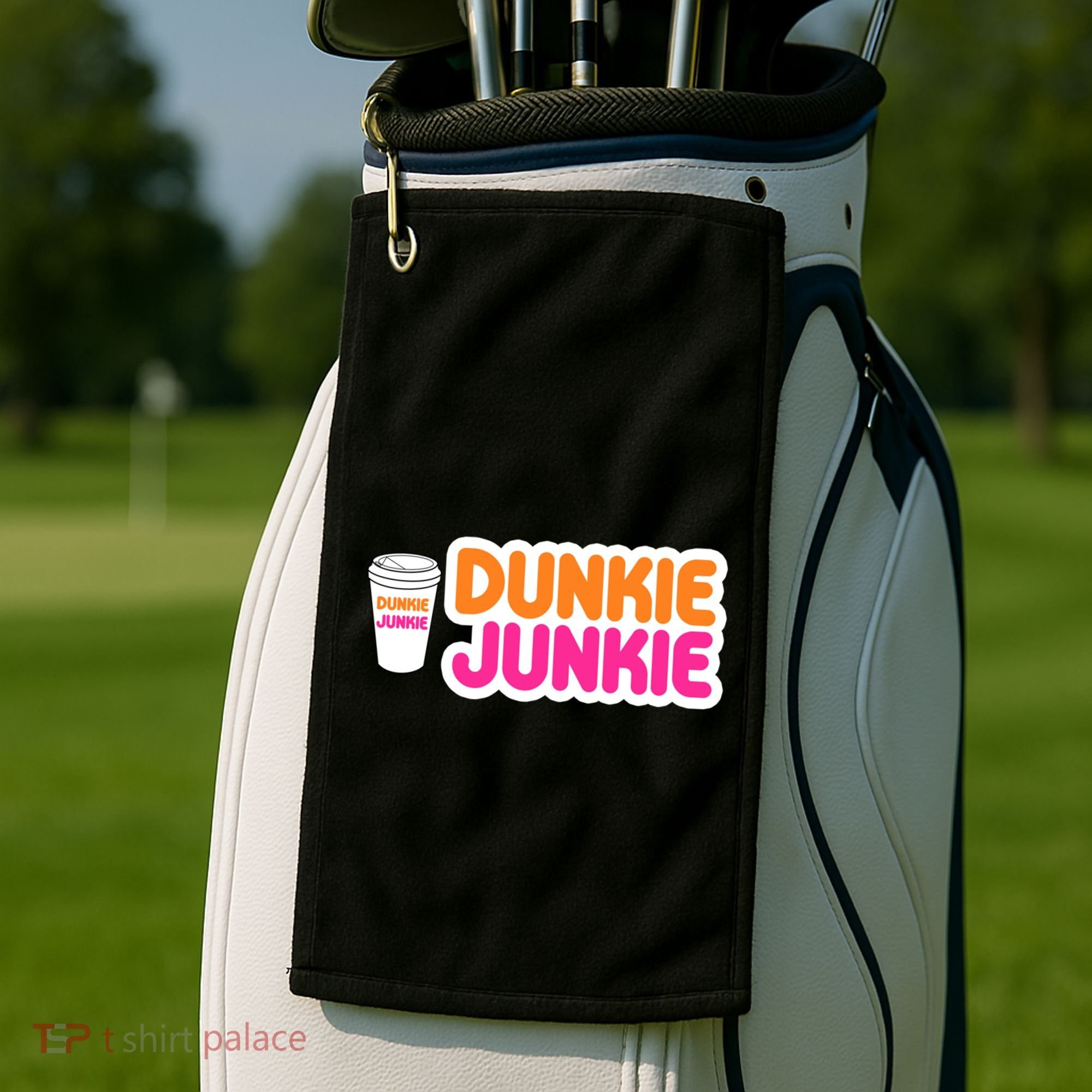 Funny Dunkie Junkie Coffee Love Funny Coffee Saying Cute Gift Golf Towel