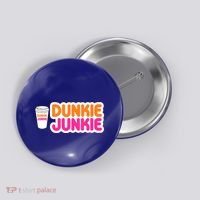 Funny Dunkie Junkie Coffee Love Funny Coffee Saying Cute Gift Button thumb 0