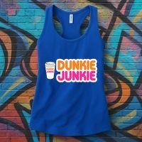 Funny Dunkie Junkie Coffee Love Funny Coffee Saying Cute Gift Women's Tank Top thumb 3