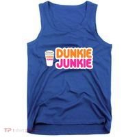 Funny Dunkie Junkie Coffee Love Funny Coffee Saying Cute Gift Tank Top thumb 0