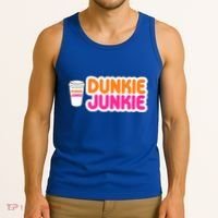 Funny Dunkie Junkie Coffee Love Funny Coffee Saying Cute Gift Tank Top thumb 3