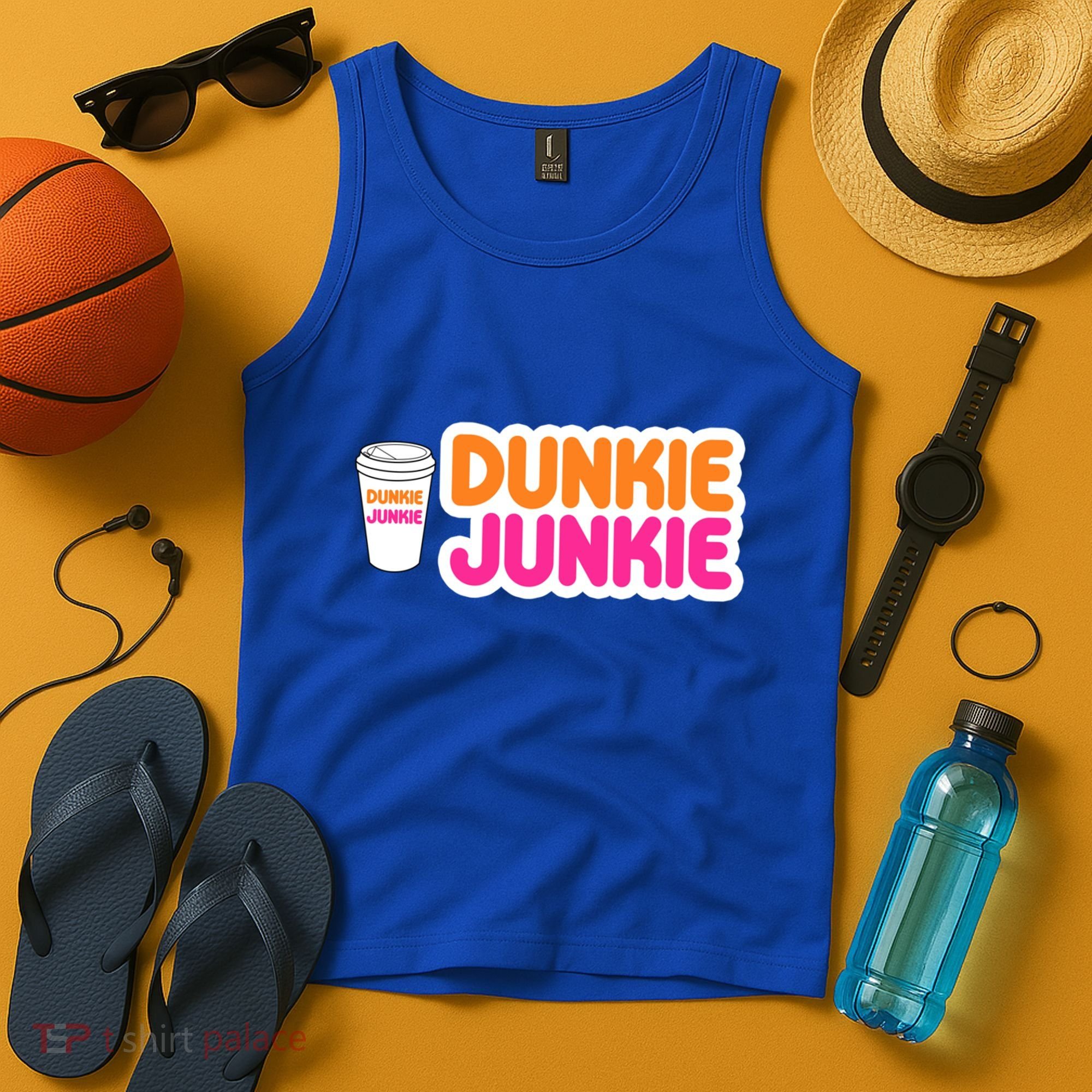 Funny Dunkie Junkie Coffee Love Funny Coffee Saying Cute Gift Tank Top