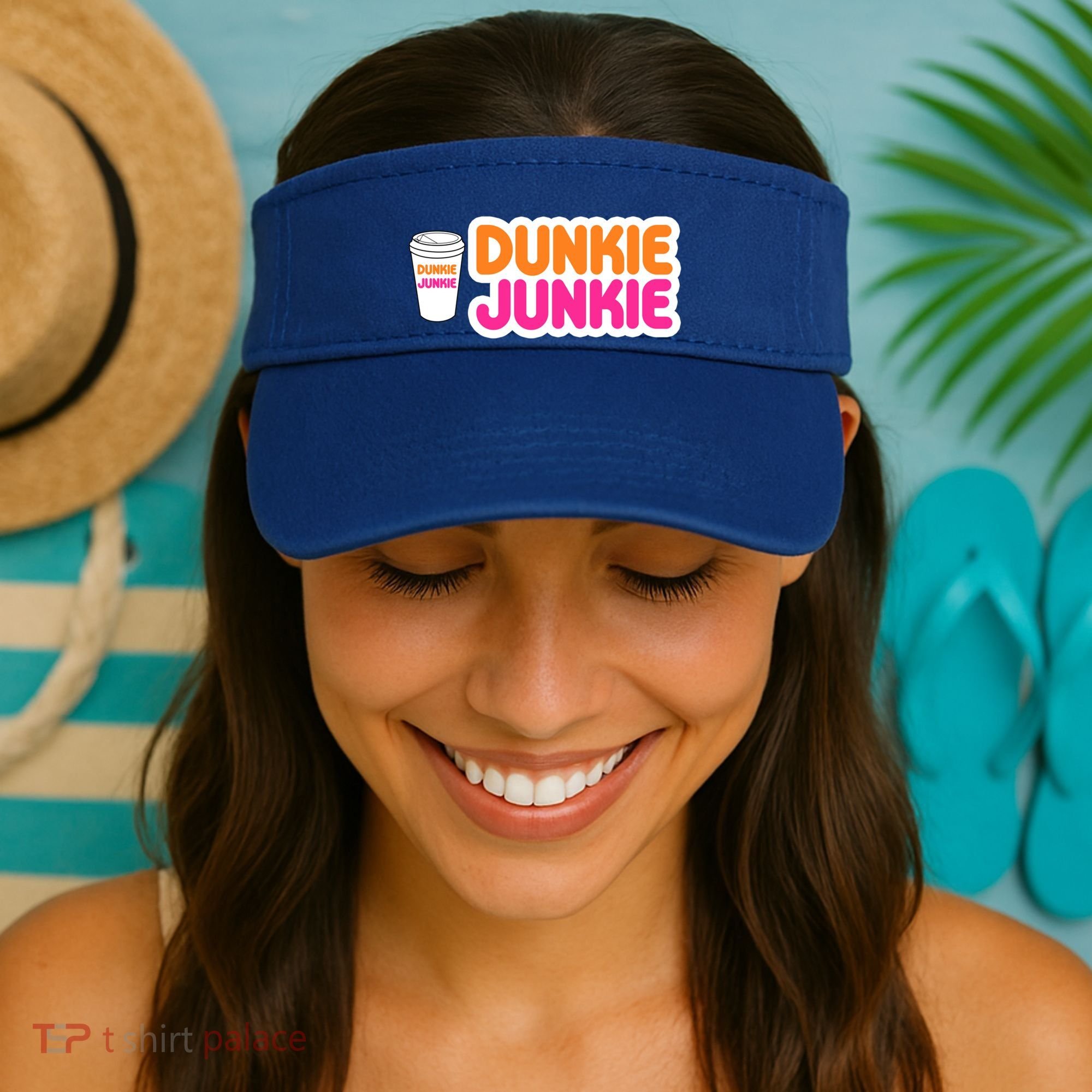 Funny Dunkie Junkie Coffee Love Funny Coffee Saying Cute Gift Visor