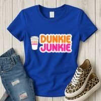 Funny Dunkie Junkie Coffee Love Funny Coffee Saying Cute Gift Women's T-Shirt thumb 3