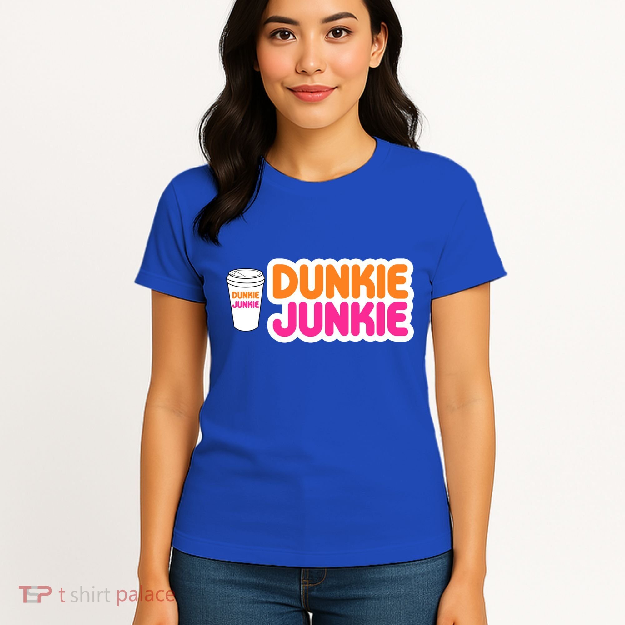 Funny Dunkie Junkie Coffee Love Funny Coffee Saying Cute Gift Women's T-Shirt