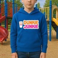 Funny Dunkie Junkie Coffee Love Funny Coffee Saying Cute Gift Kids Hoodie thumb 2