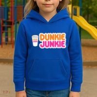Funny Dunkie Junkie Coffee Love Funny Coffee Saying Cute Gift Kids Hoodie thumb 3