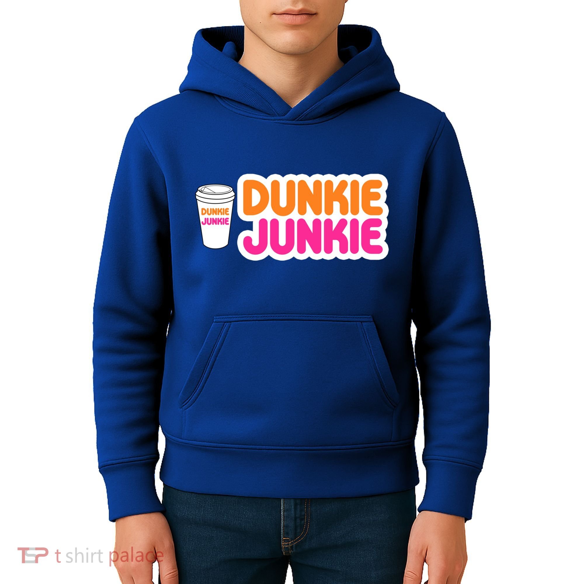 Funny Dunkie Junkie Coffee Love Funny Coffee Saying Cute Gift Kids Hoodie
