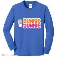Funny Dunkie Junkie Coffee Love Funny Coffee Saying Cute Gift Kids Long Sleeve Shirt thumb 0