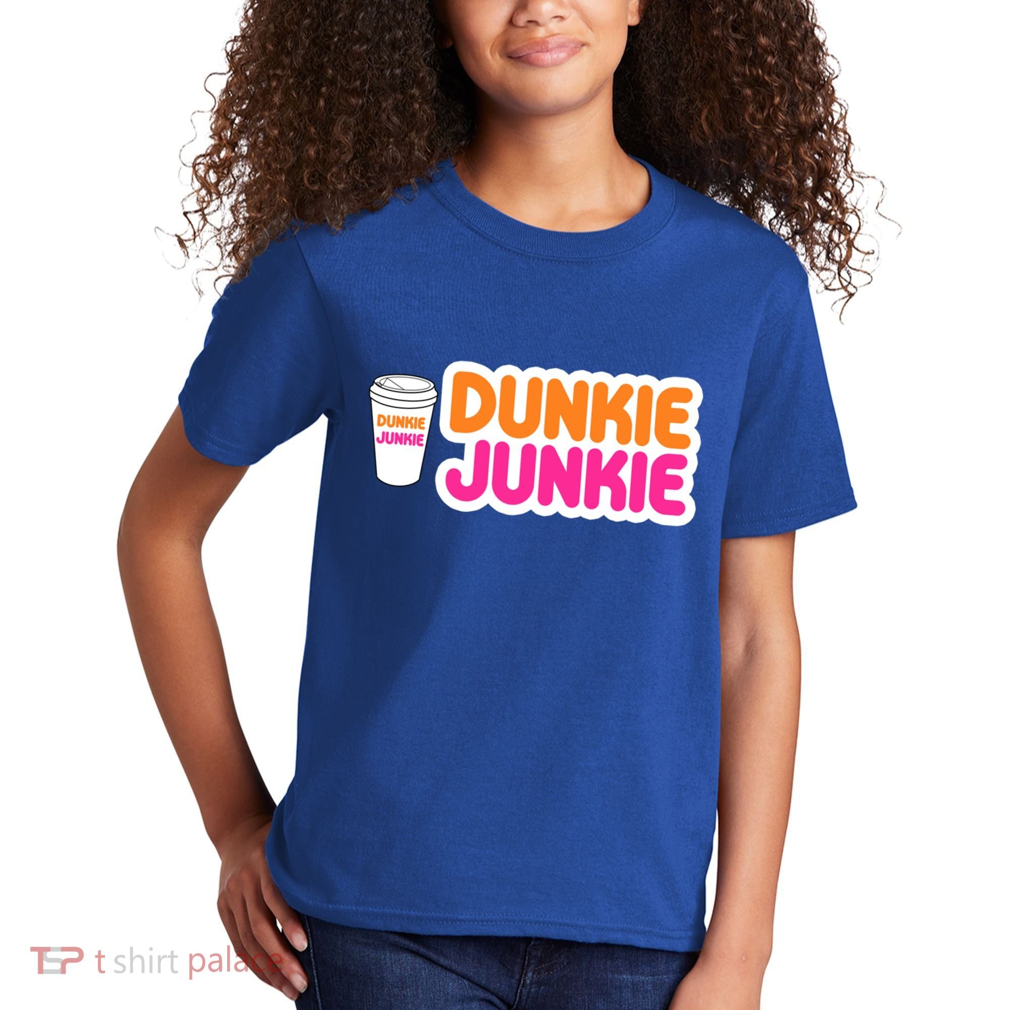 Funny Dunkie Junkie Coffee Love Funny Coffee Saying Cute Gift Kids T-Shirt