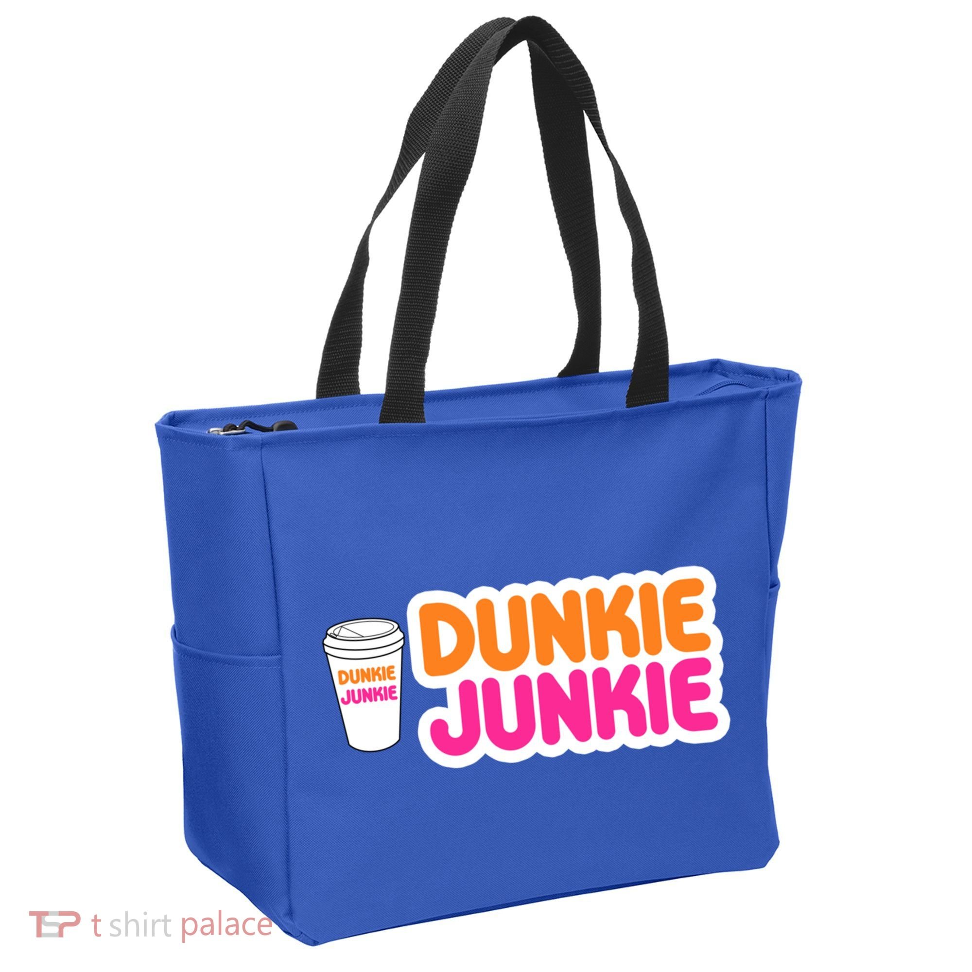 Funny Dunkie Junkie Coffee Love Funny Coffee Saying Cute Gift Tote Bag