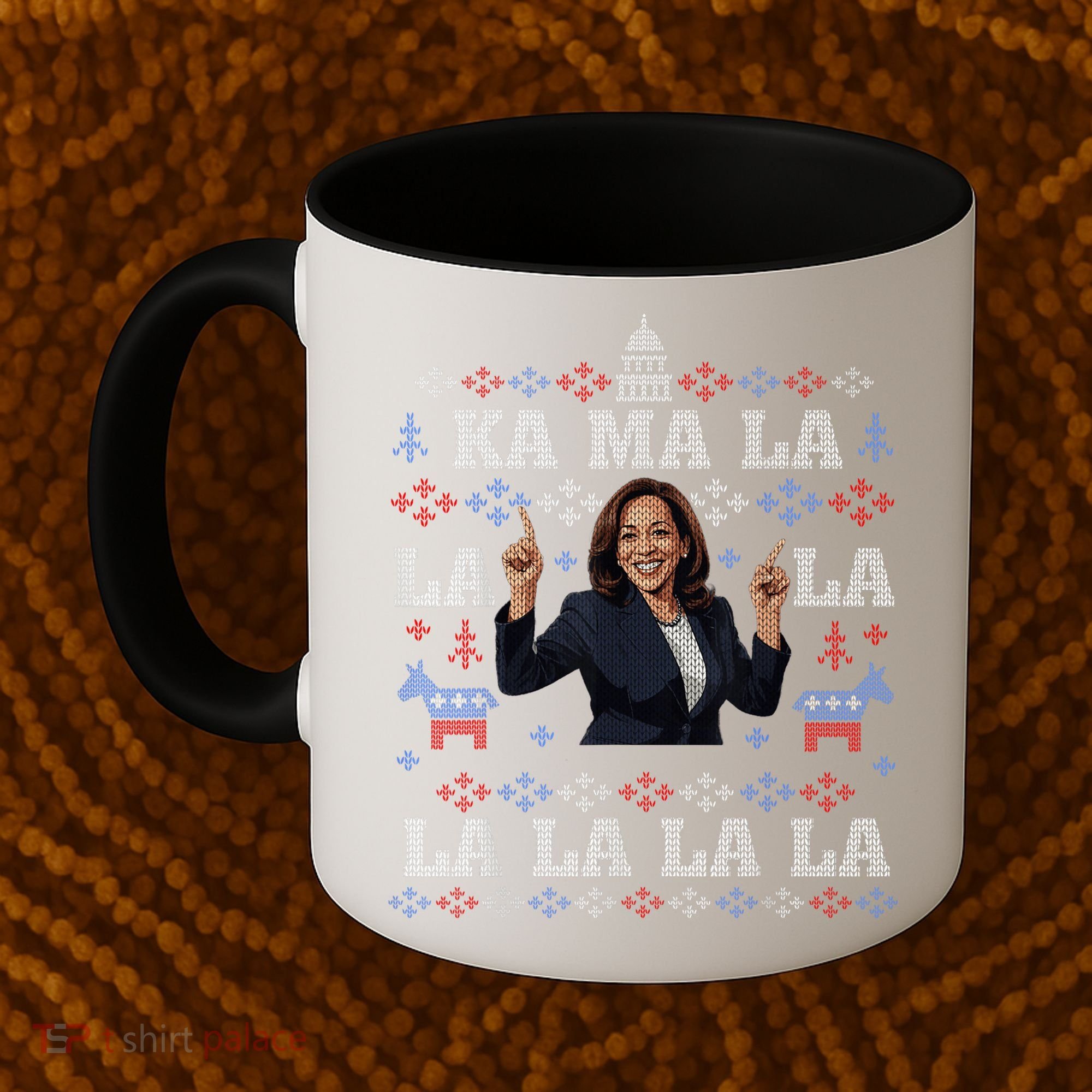 Funny Democrat Kamala Harris Ugly Christmas Sweater Party Coffee Mug