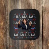Funny Democrat Kamala Harris Ugly Christmas Sweater Party Coaster thumb 0